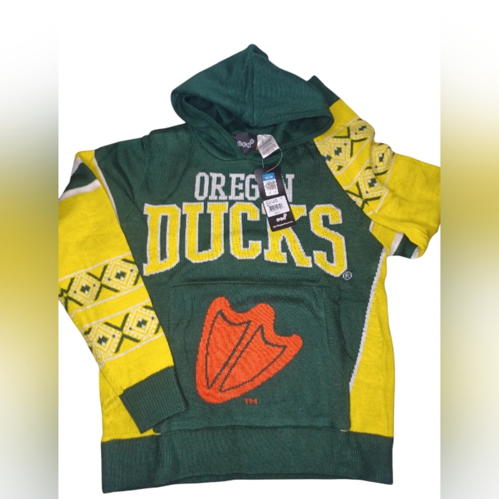 NWT Gen 2 Youth Sz. Large Oregon Ducks Knitted Hoodie